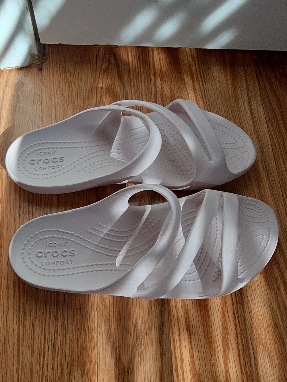 CROCS Women’s Blush Pink Multi-Strap Slide Sandals